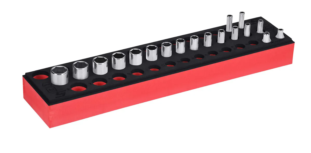 1/4DR 18PC 6PT MM SKT FSET RED