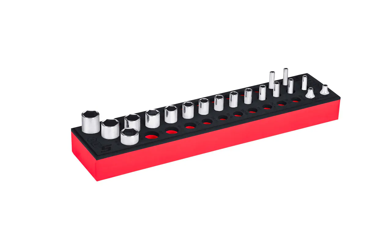 1/4D 19PC 6PT SAE SKT FSET RED