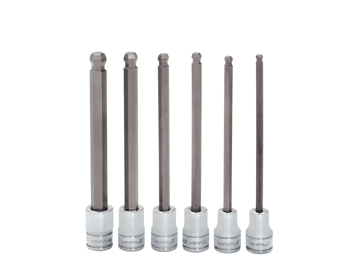 8 pc Combination Drive Metric Ball Hex Bit Socket Set (3-10 mm 