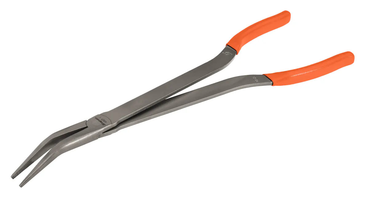 15IN BENT NEEDLENOSE PLIER ORG