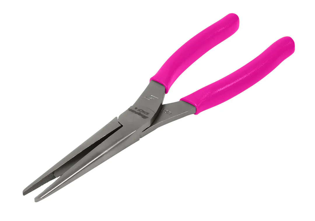 9IN LONG NOSE PLIERS ELEC PINK