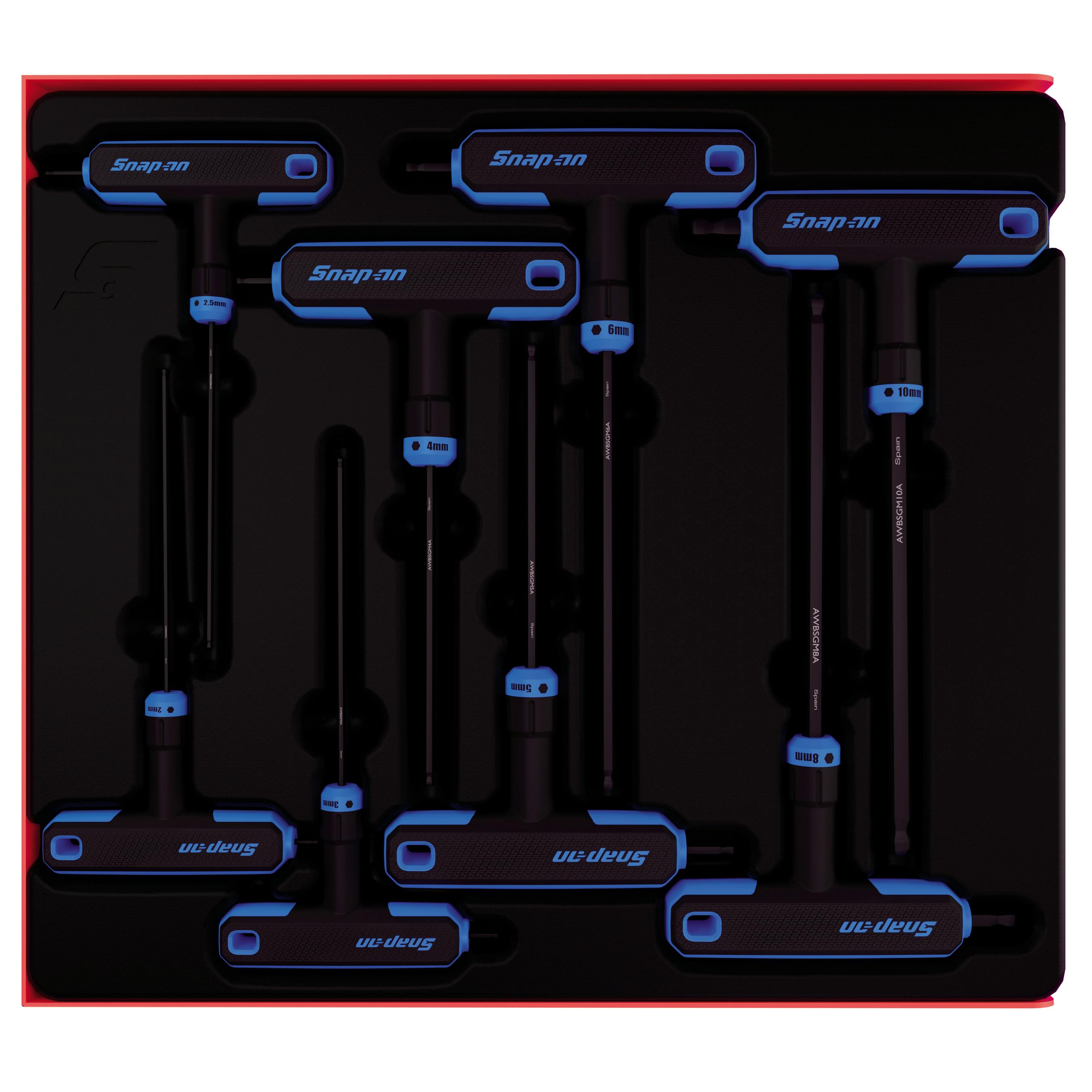 8 pc Metric T-Shaped/L-Shaped Combination Ball Hex Wrench Set (2–10 mm)