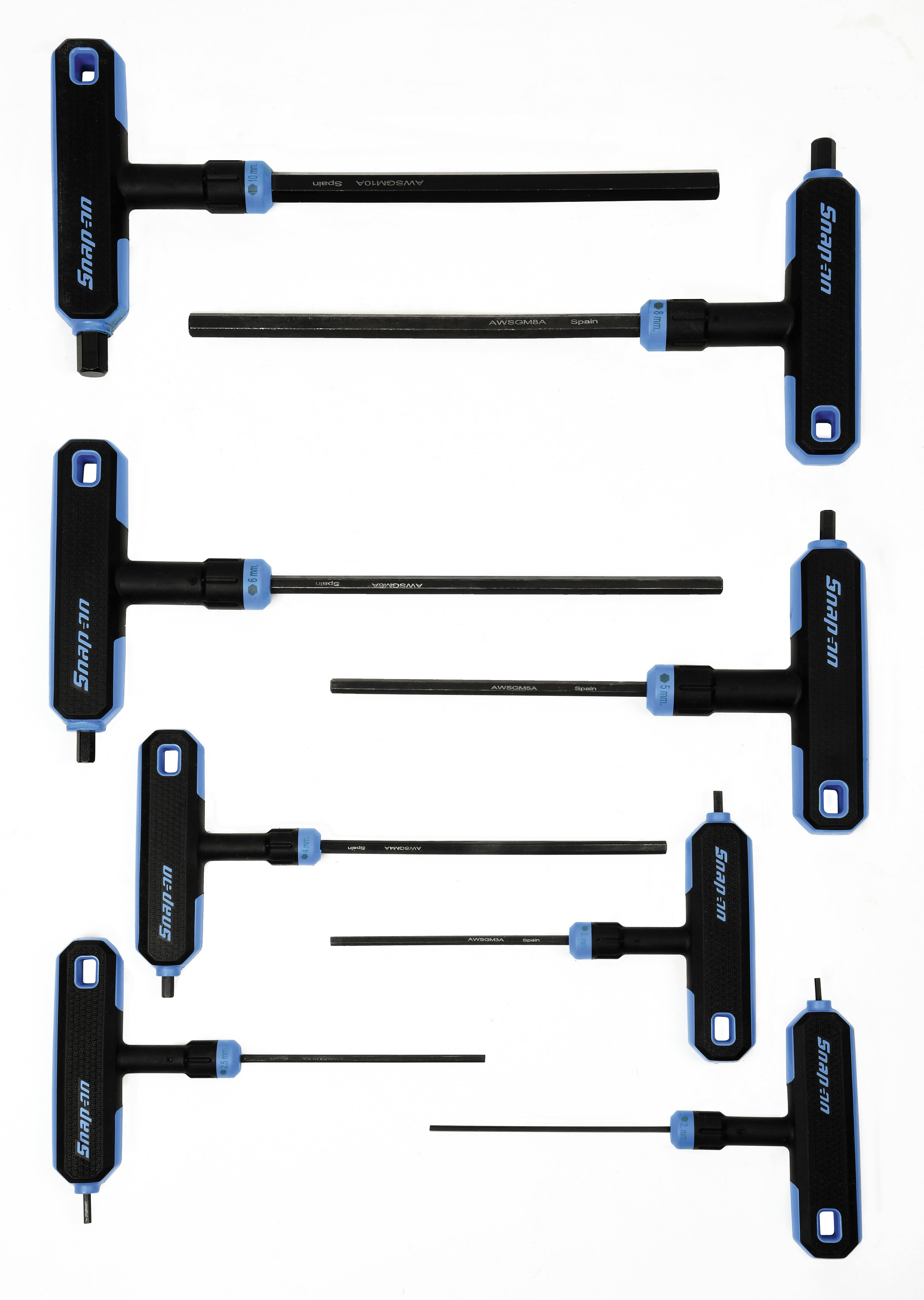 8 pc Metric T-Shaped/L-Shaped Combination Hex Wrench Set (2–10 mm)