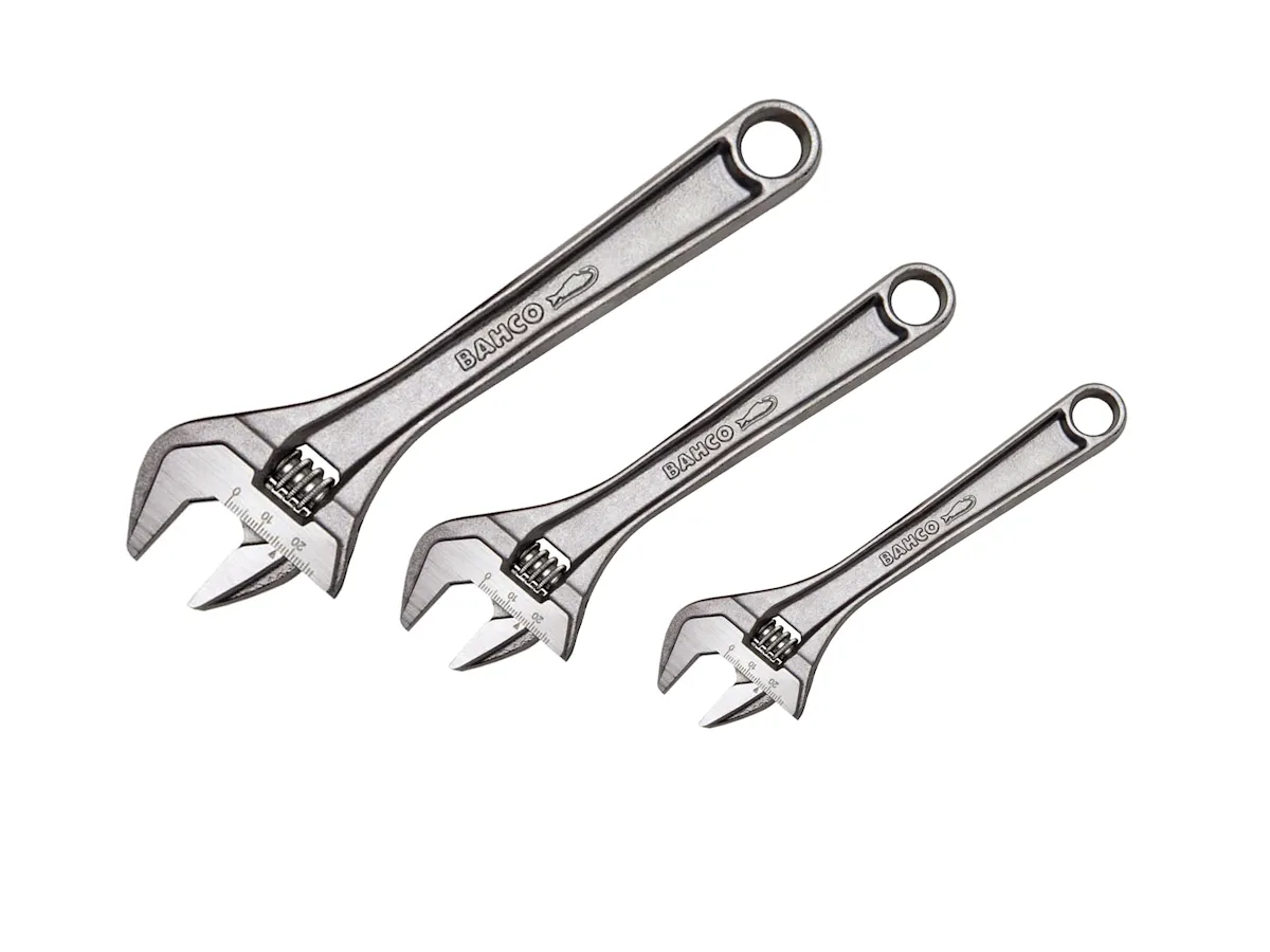 3PC ADJ WRENCH SET CHROME FINI