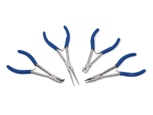 2 pc Extra-Long-Neck Needle Nose Pliers Set (Blue-Point