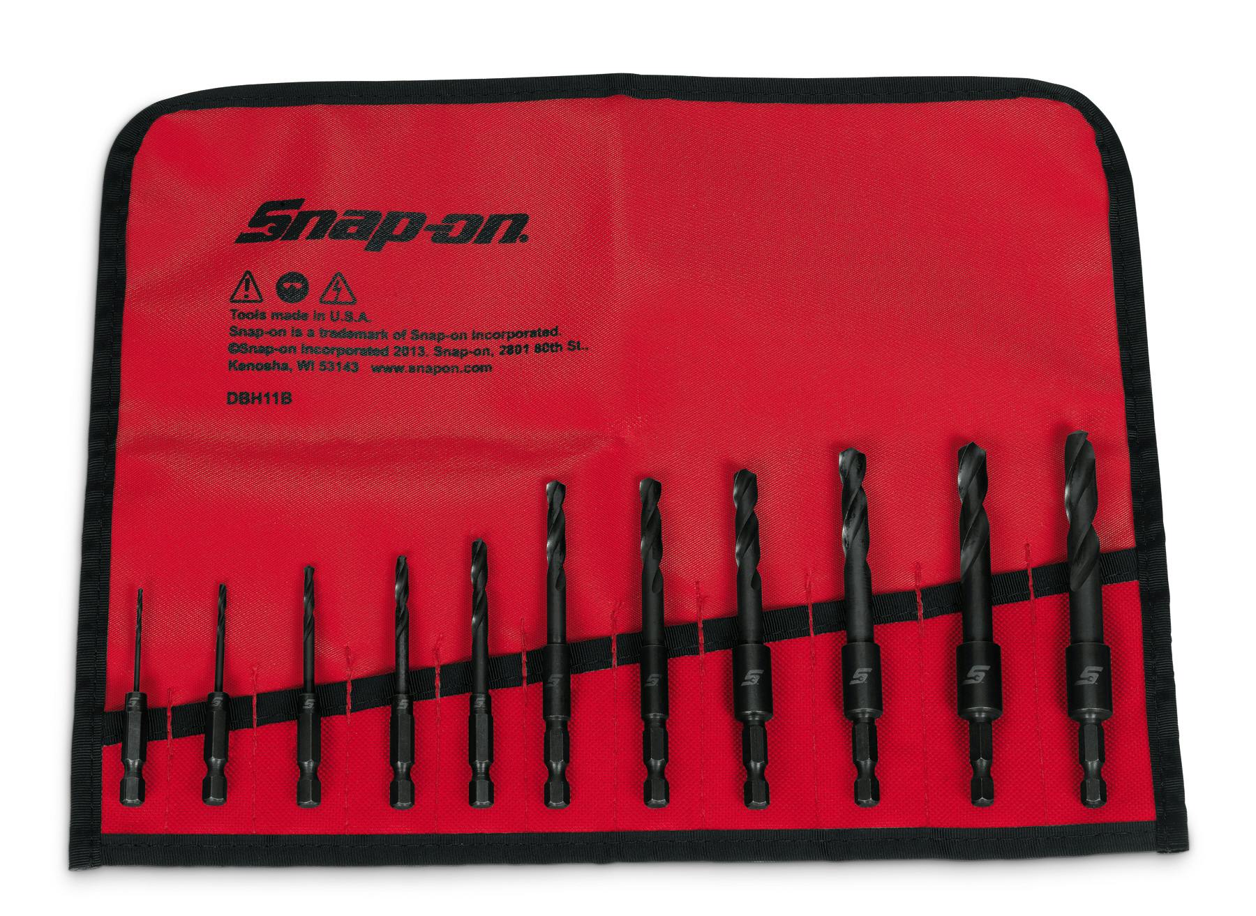 11 pc Hex Shank Machine Screw Length Drill Bits Set (1/16-3/8