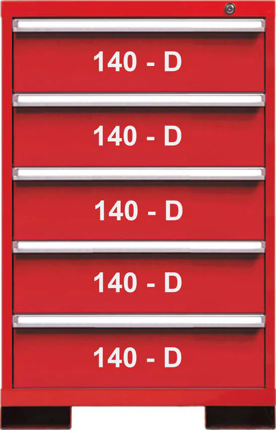 58WX30H RED 5 DRAWER
