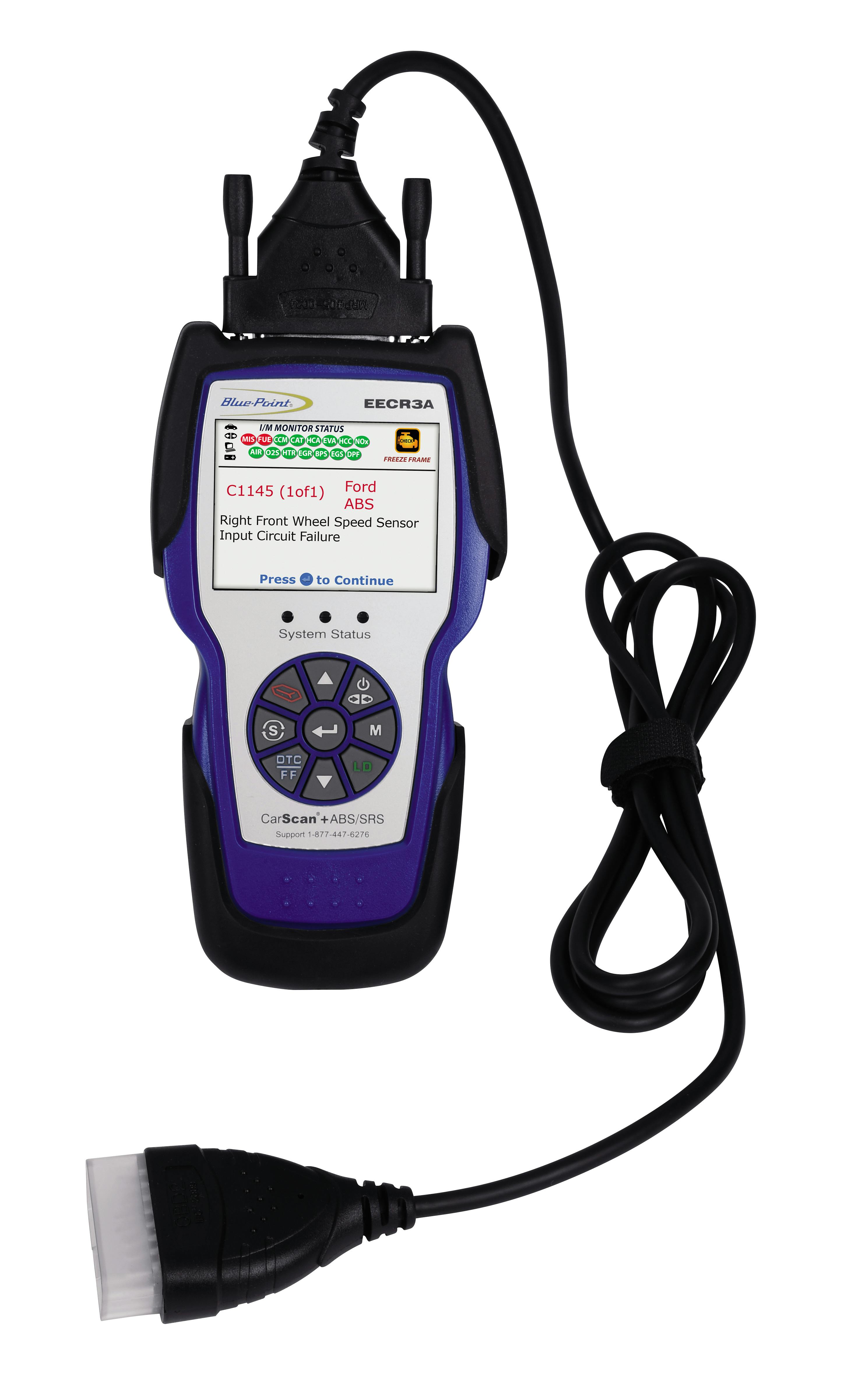 ABS/SRS Code Reader Diagnostic Scan Tool Blue Point Tools EECR3 OBD II