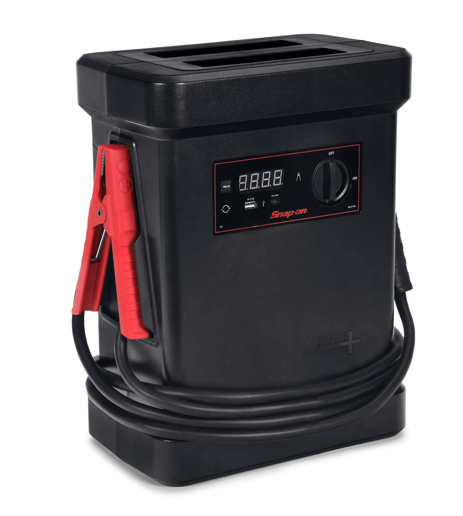 Snap on store battery starter