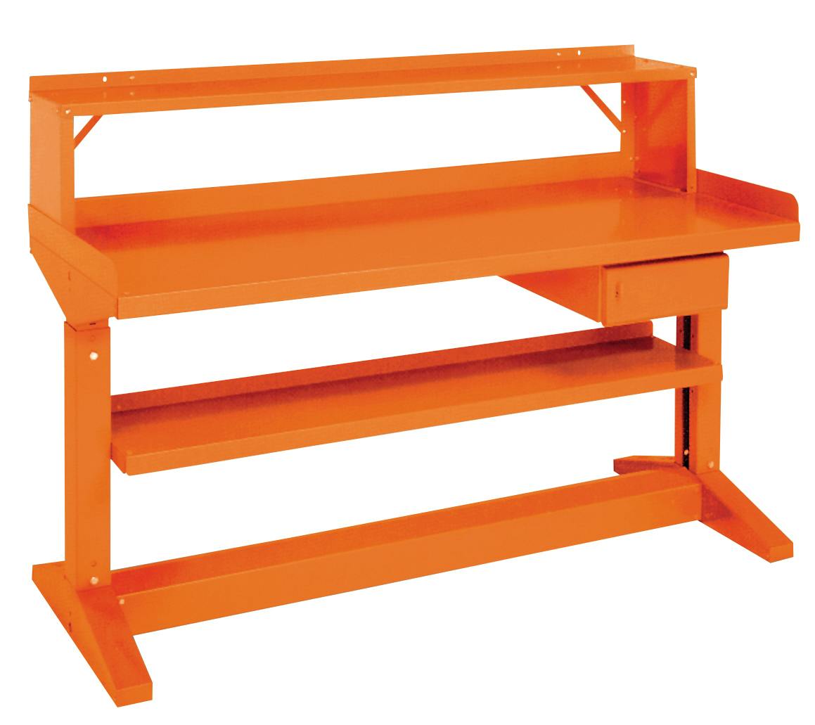 Preconfigured Adjustable Height Iron-I Workbench, Steel Top with