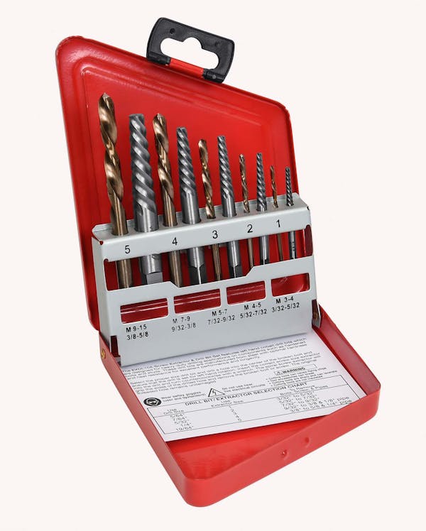10 pc Left Hand Cobalt Screw Extractor and Drill Bit Set | EXDL10A | Snap-on  Store