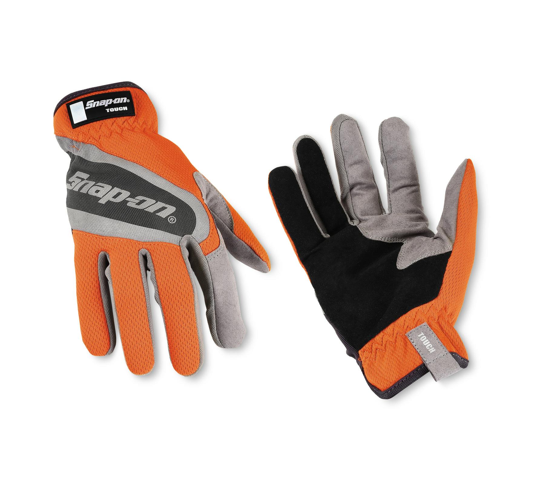 Snap-on Large Orange Work Gloves Touch Screen Compatible.