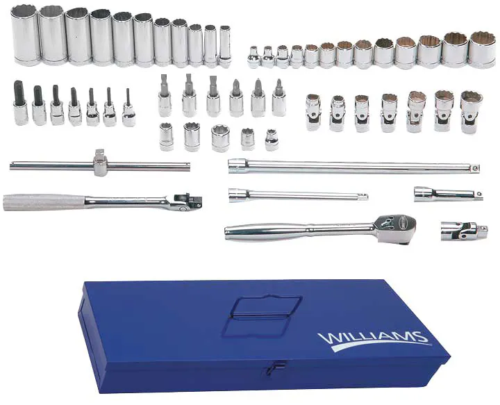 56PC 3/8DR SET W/FOAM-METAL BX
