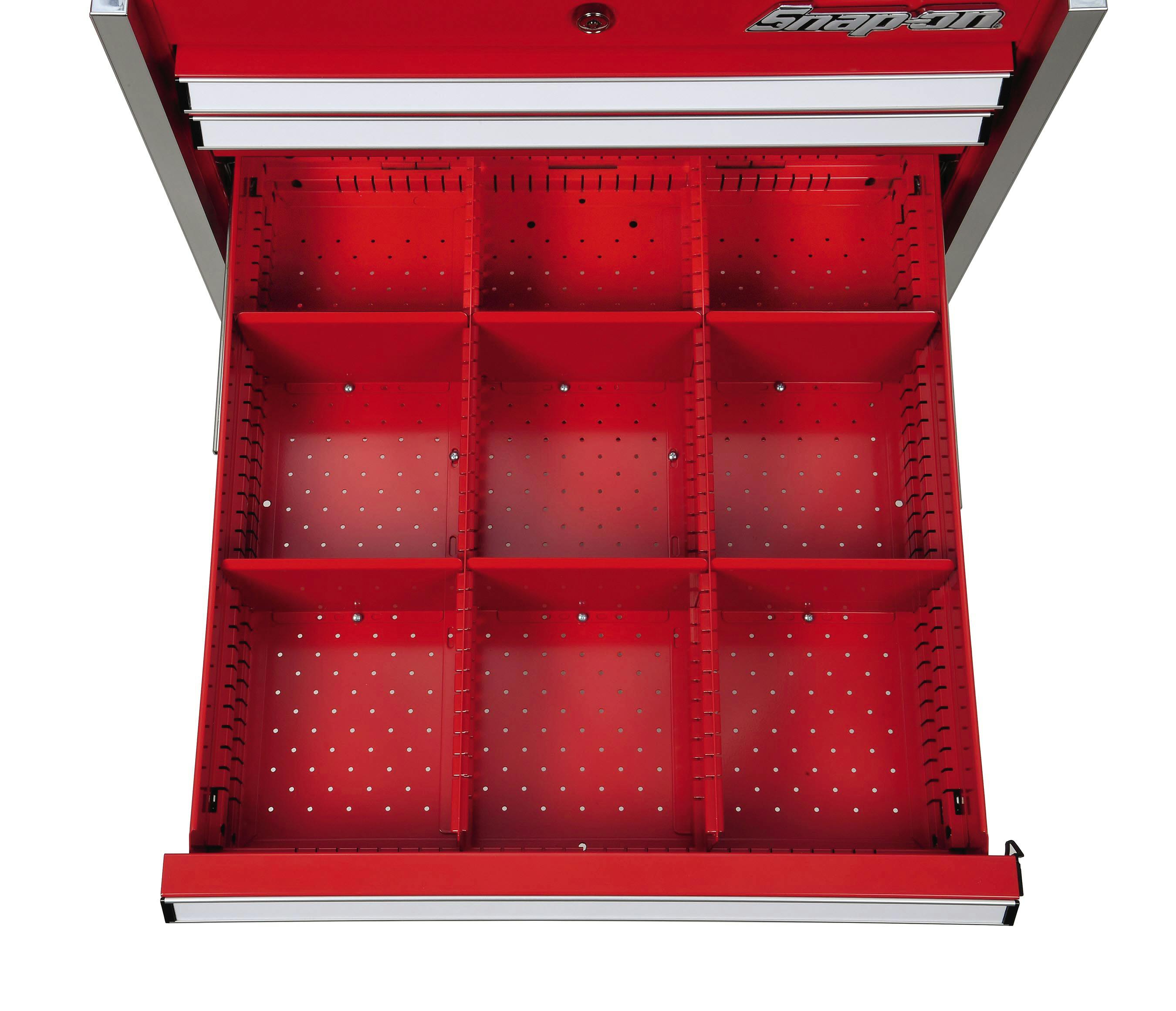 Snap on outlet drawer dividers