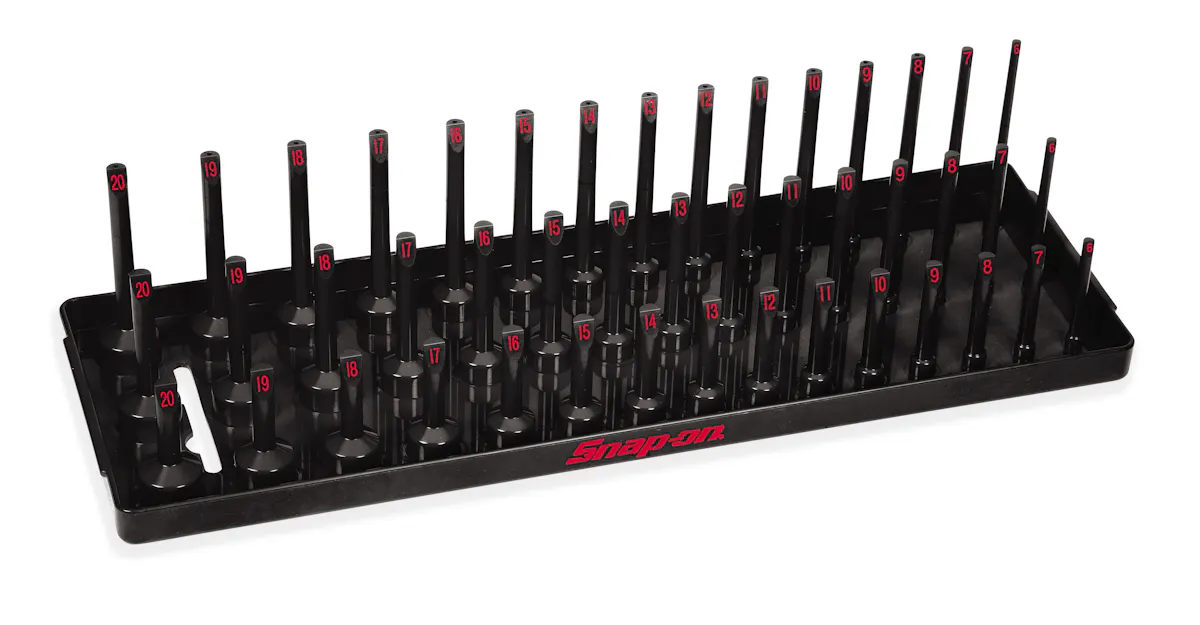 3/8DR 3ROW MET SKT TRAY BLACK