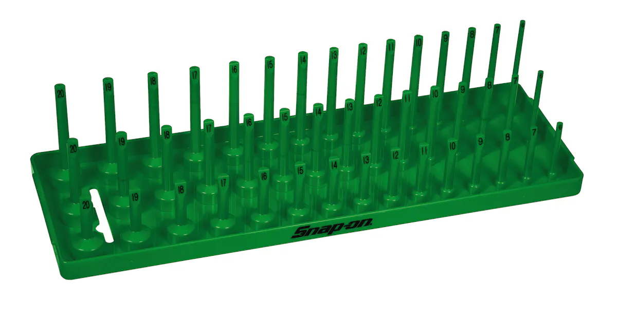 3/8DR 3ROW MET SKT TRAY GREEN
