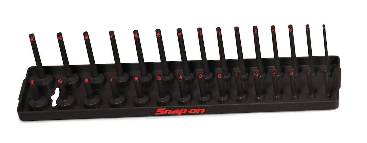 BLK TRAY, RED PRNT 3/8 MET SKT