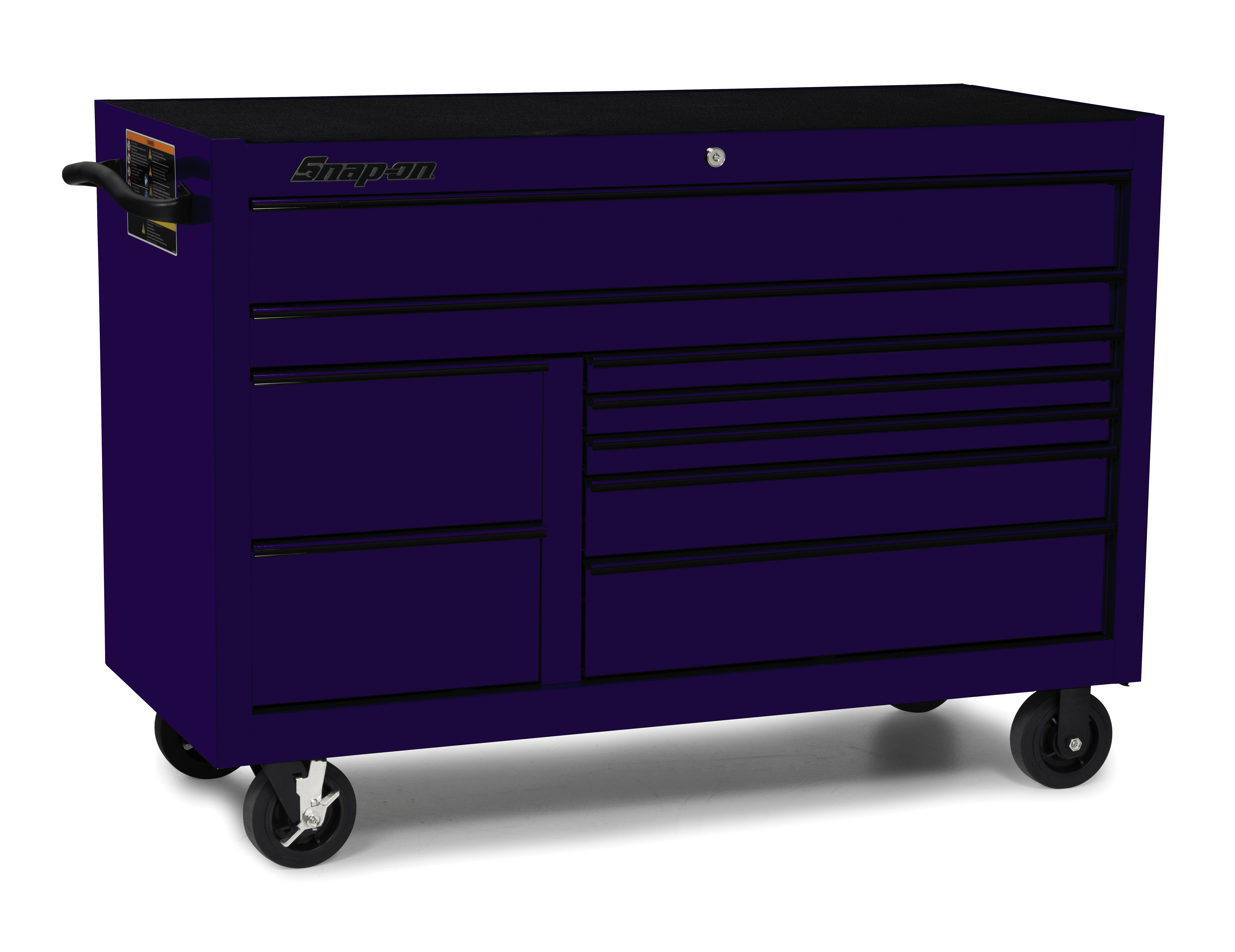 55 Nine-Drawer Double-Bank Classic Series Roll Cab with Power Drawer (Plum  Radical Purple with Blackout Trim)