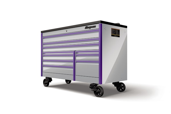 68 10-Drawer Double-Bank EPIQ™ Series Bed LIner PowerTop™ with  LED Light Roll Cab with SpeeDrawer (Arctic Silver with Purple Trim and  Blackout Details), KETN682C3ZDZ