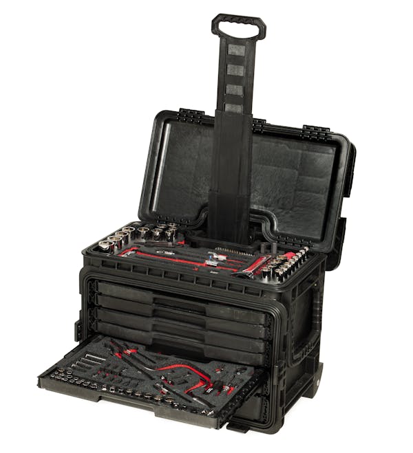All-Weather Open Top Mobile Tool Chest 7 Drawer (Black) *Tools and foam not  included*
