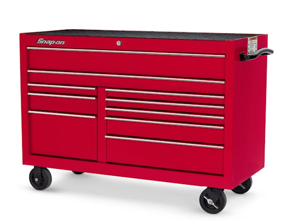 55 Nine-Drawer Double-Bank Classic Series Roll Cab with Power Drawer (Plum  Radical Purple with Blackout Trim)
