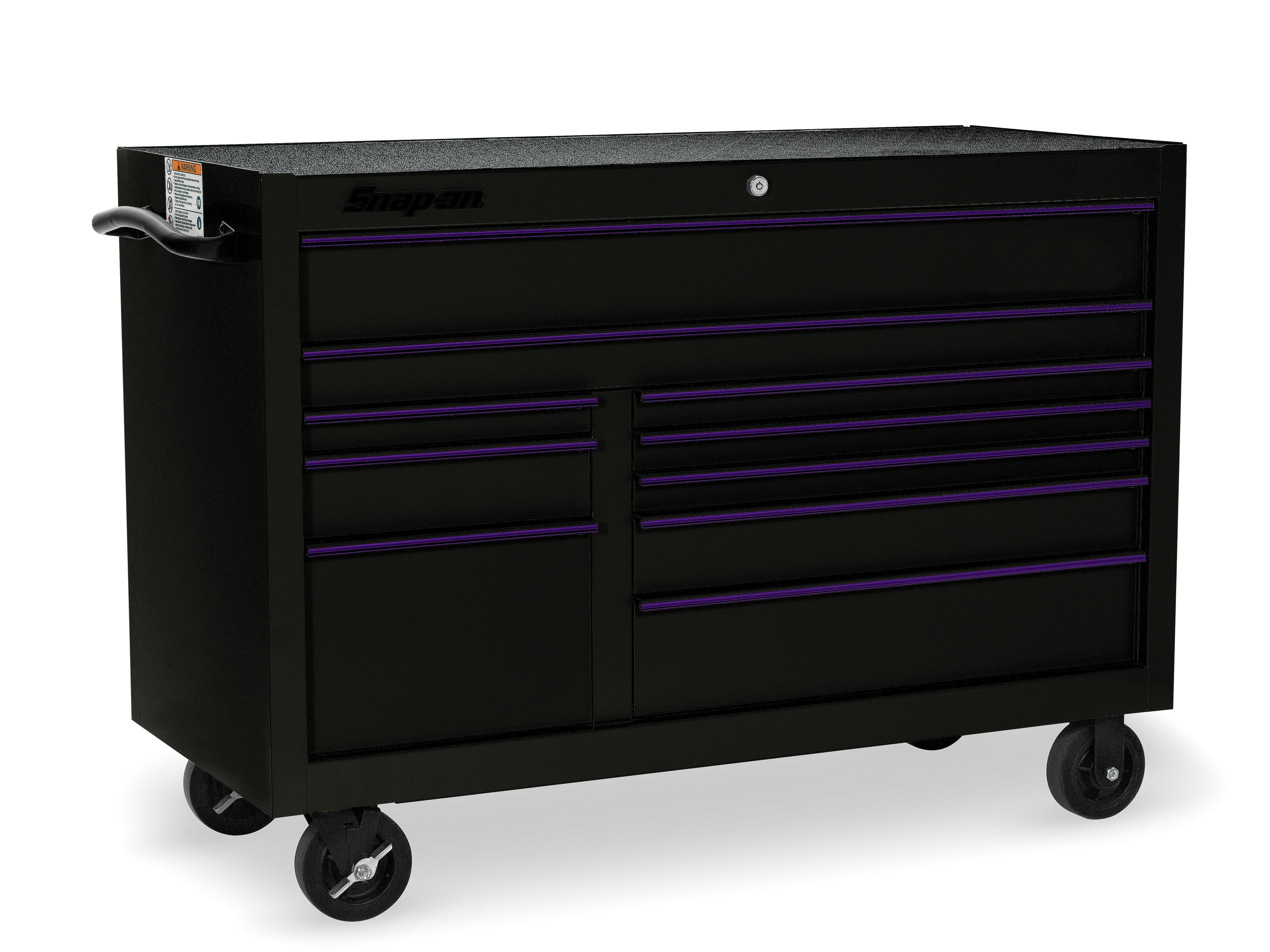 55 10-Drawer Double-Bank Classic Series Roll Cab (Black w/Purple Trim), KRA2422ZBN