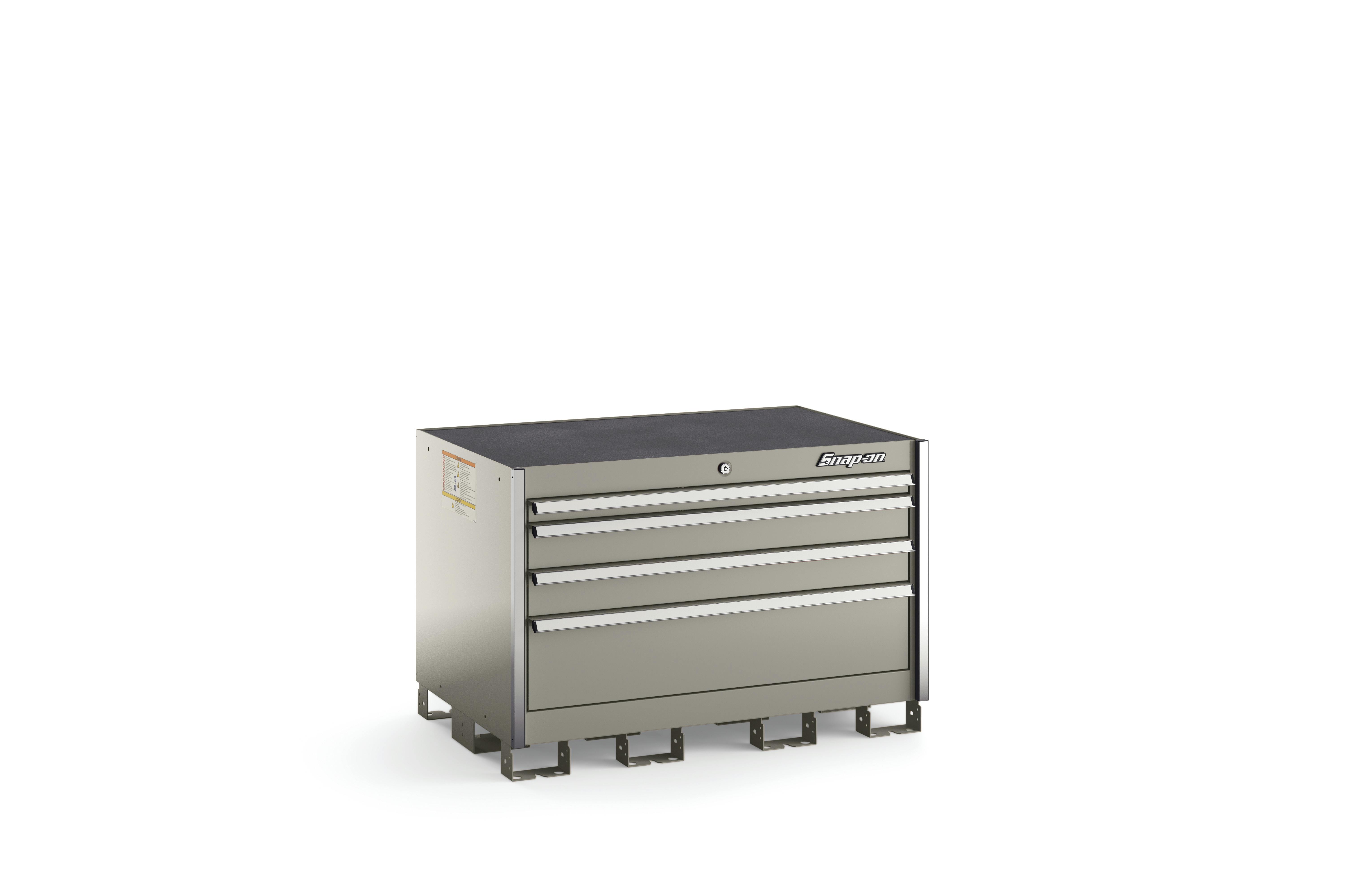 Four-Drawer Extra-Wide Desk (Arctic Silver with Brushed Trim