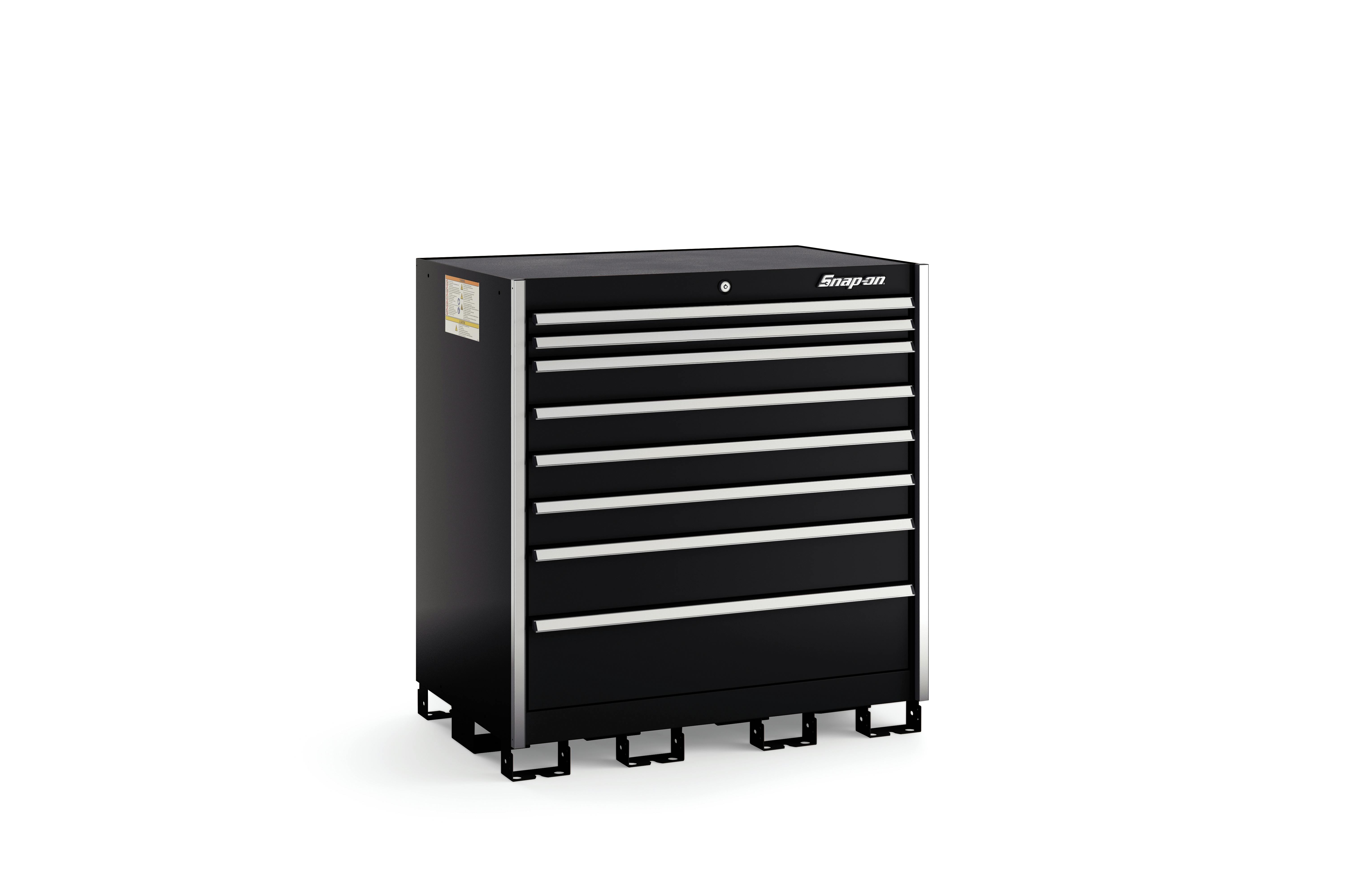 n 様 Eight-Drawer Narrow Standing Counter (Arctic Silver w/Brushed Trim