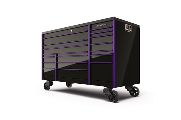 72 18-Drawer Triple-Bank Masters Series Bed Liner Top Roll Cab (Gloss  Black w/Purple Trim), KTL1023AZBN7