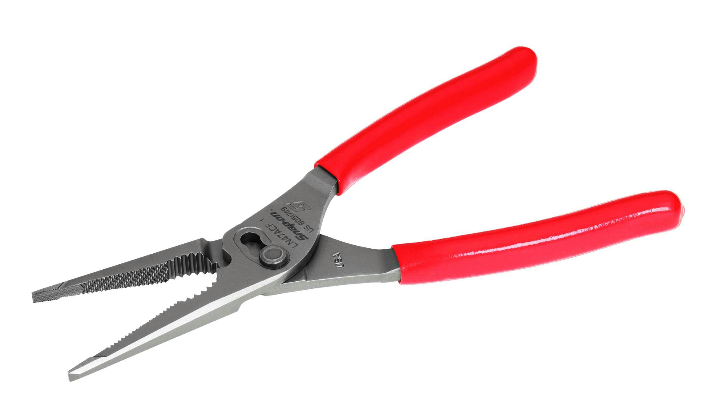 7 90° Talon Grip™ Angle Jaw Needle Nose Pliers (Red), 497ACF