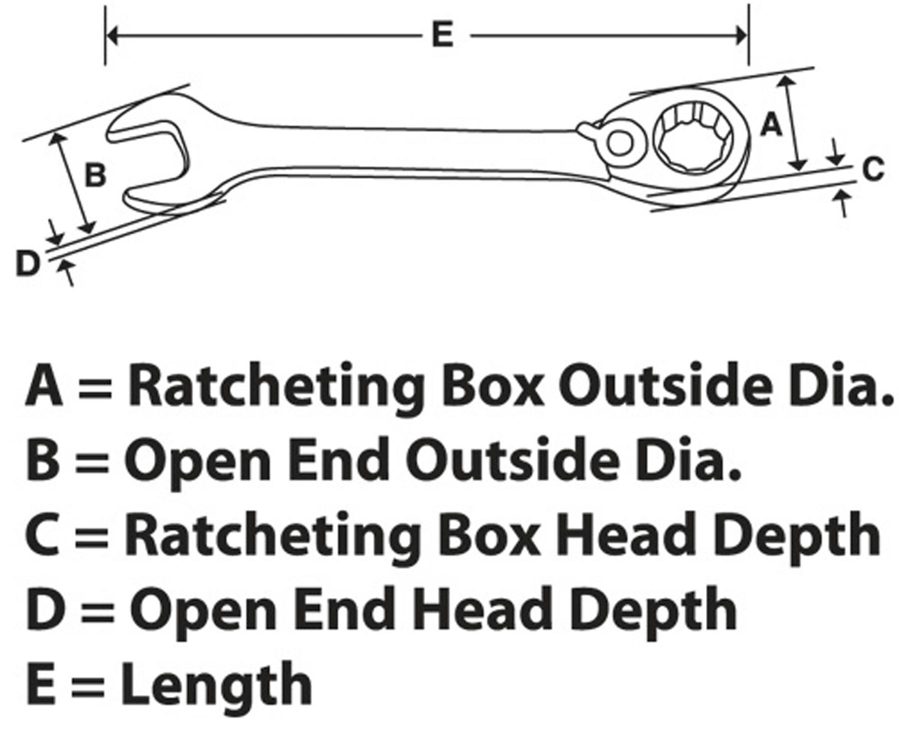 12 pc 12-Point Metric 15° Offset Flex-Head Ratcheting Box/Open-End