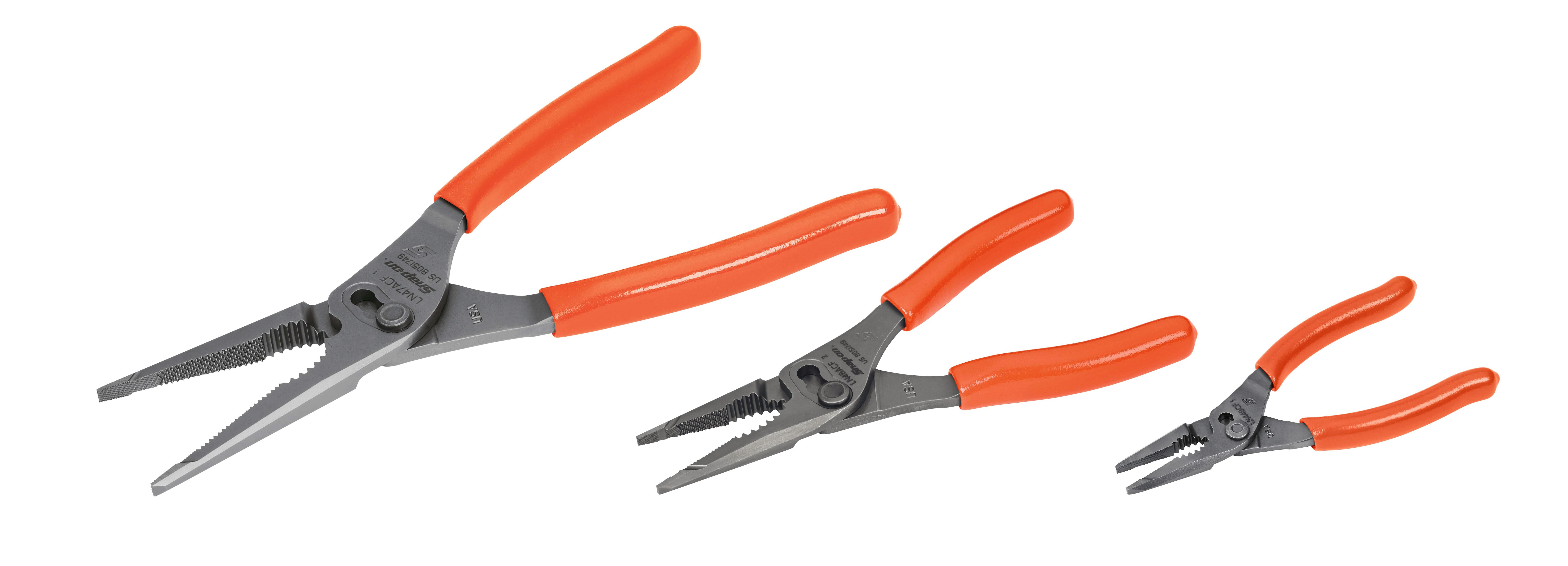 3 pc Long-Nose Slip-Joint Pliers Set (Orange) | PL3LNSJCFO | Snap