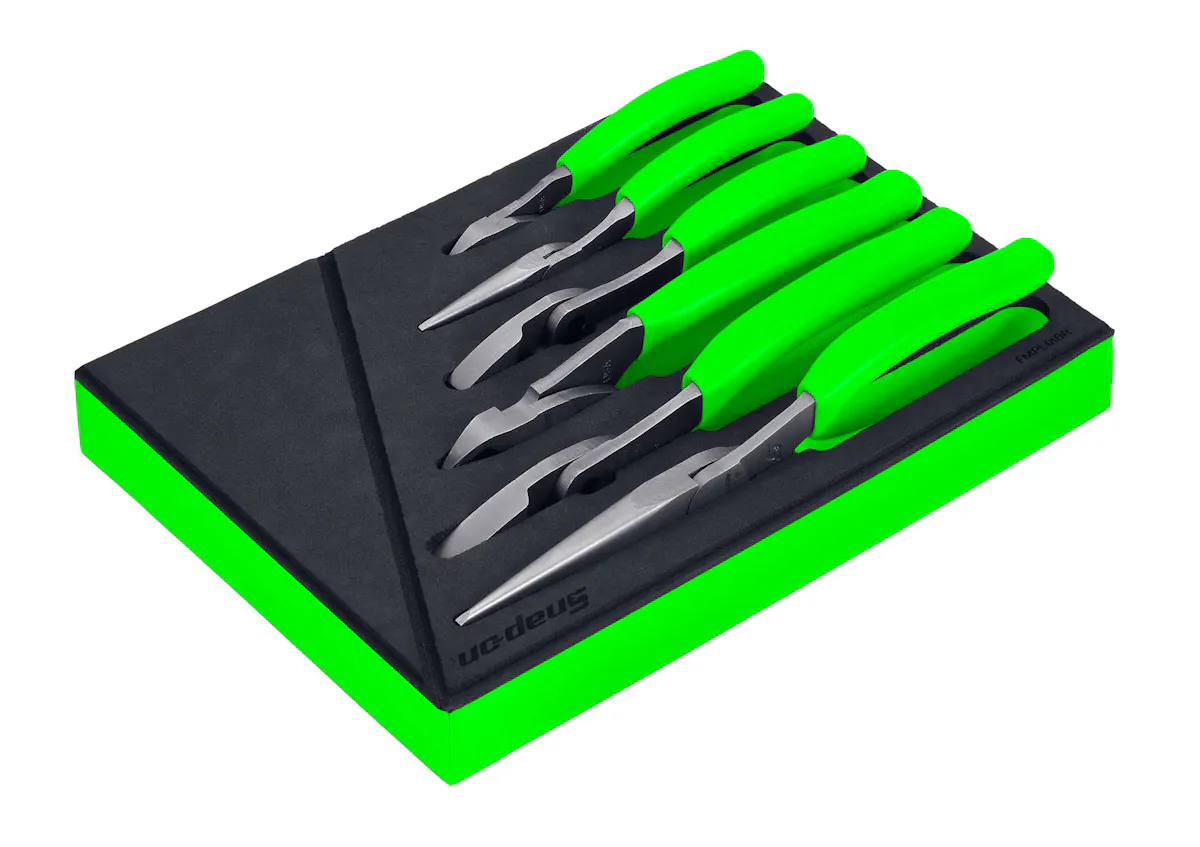 6PC PLIERS/CUTTERS ES FSET GRN