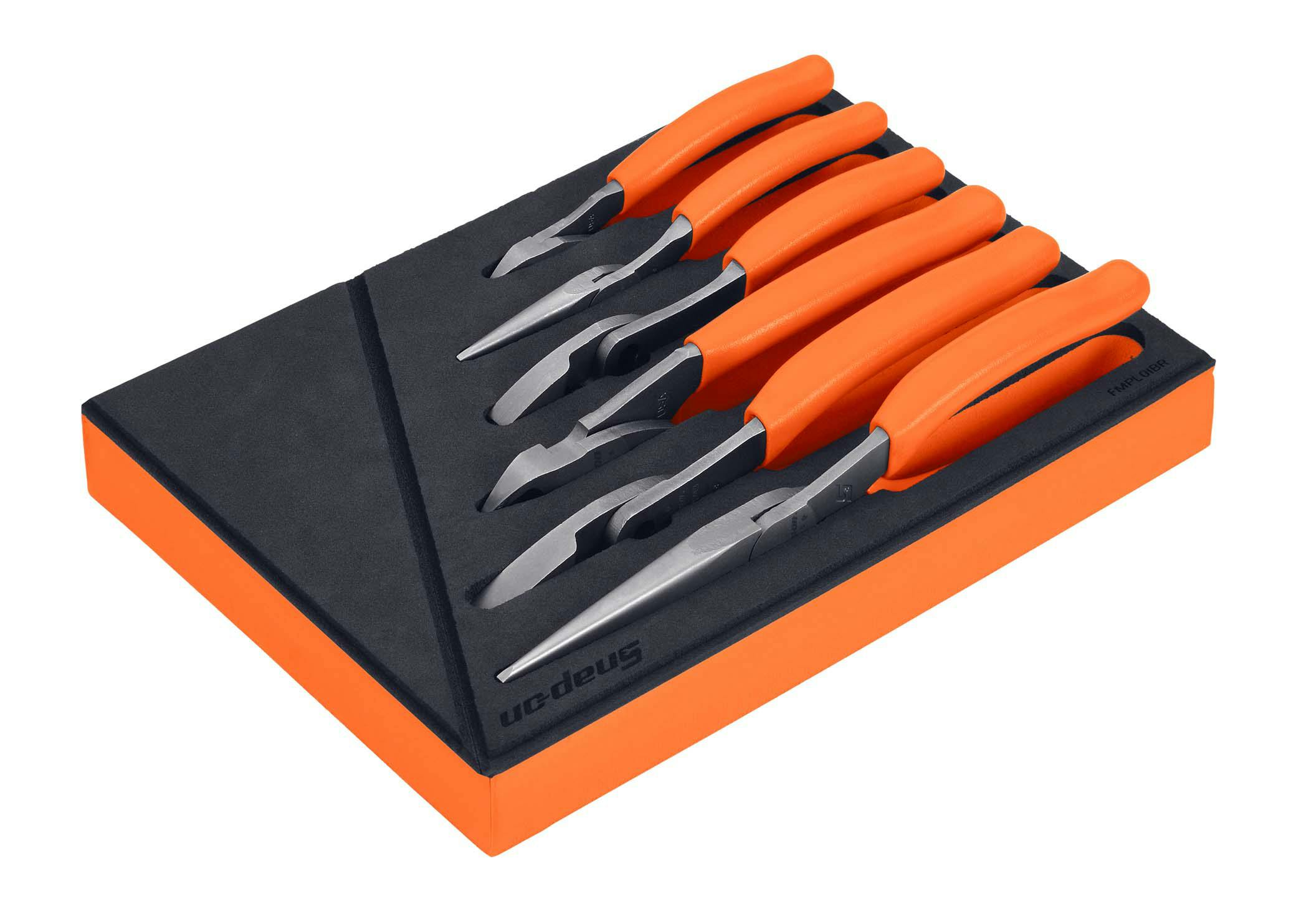 6 pc Essential Pliers/Cutters Set with PRO-FI™ Organization (Orange)