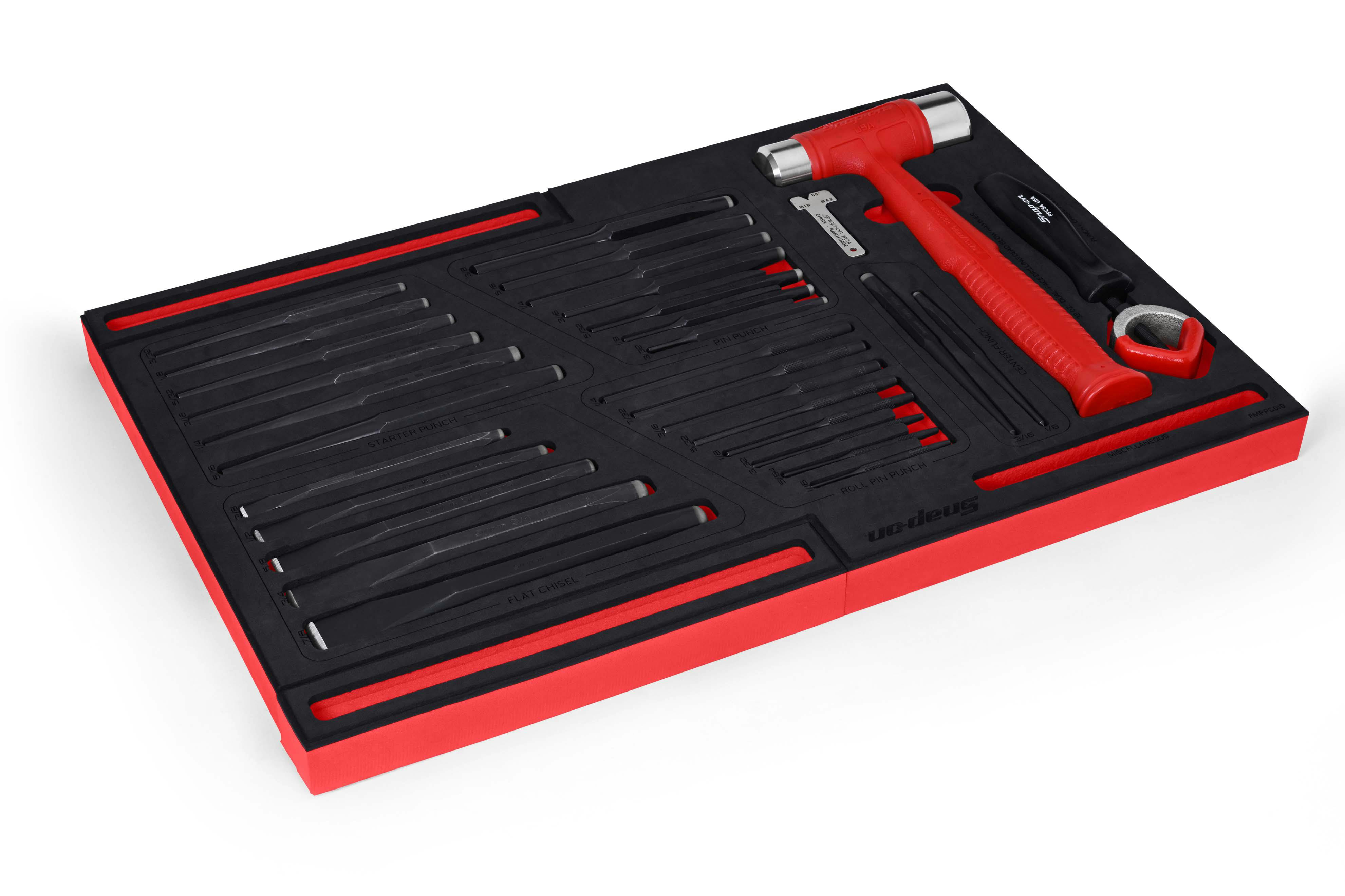 31 pc Punch and Chisel with Dual-Face Hammer Set with PRO-FI