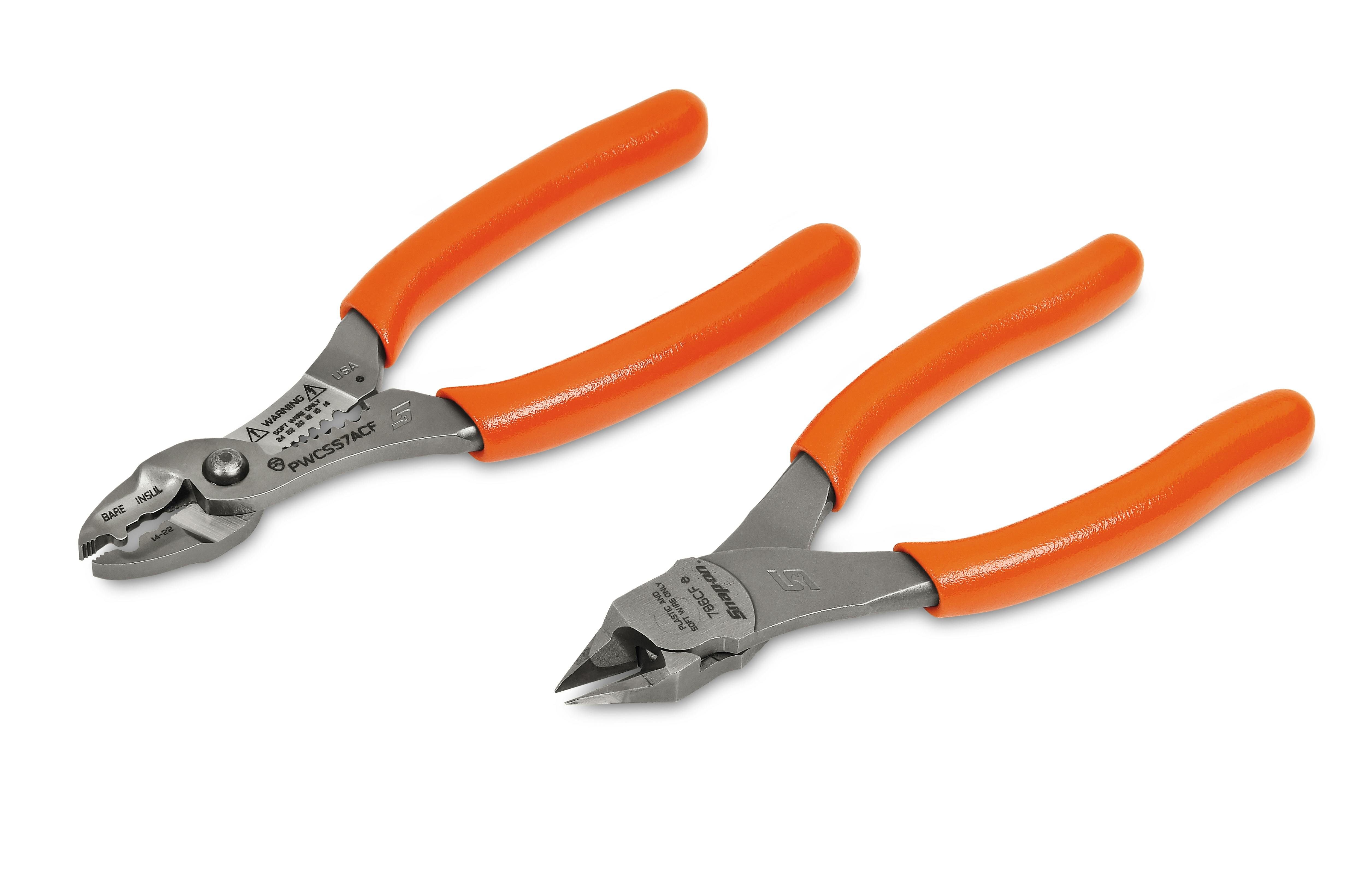 Snap On Orange Colored Wire Cutter Stripper And Crimper Pliers. 