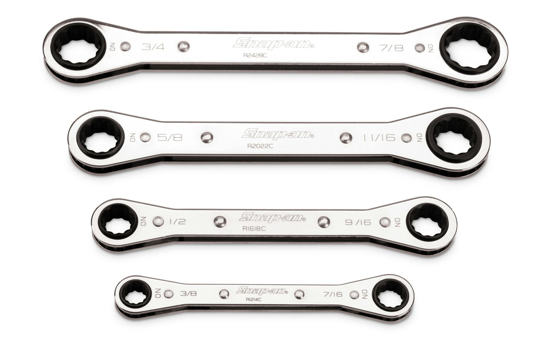 4 pc 12-Point Fractional Flank Drive® Double Flex Ratcheting