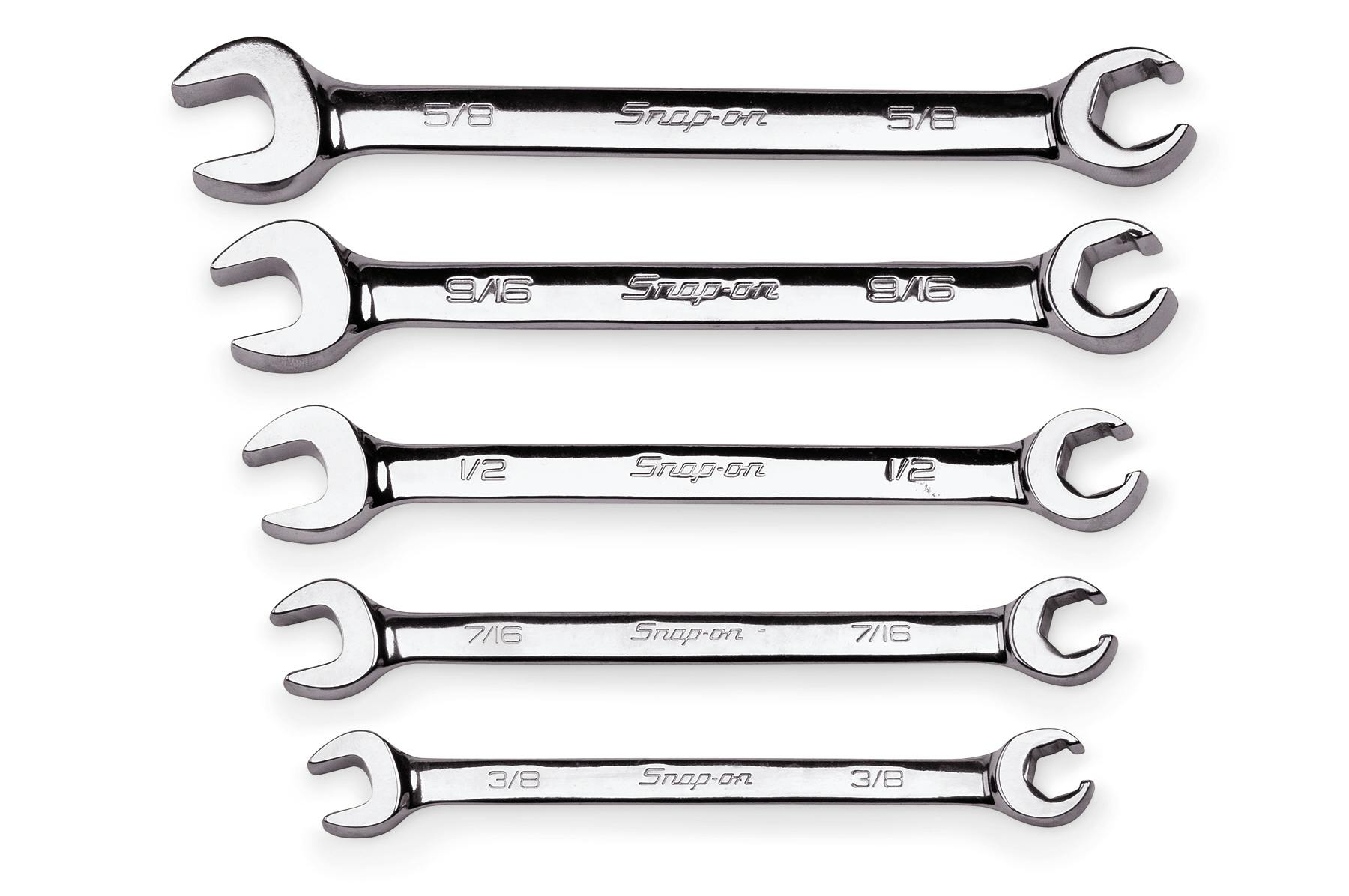 5 pc 6-Point SAE Open-End/Flare Nut Wrench Set (3/8-5/8
