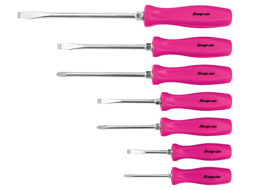 SCR DRV SET, 7PC ACE ELC PNK