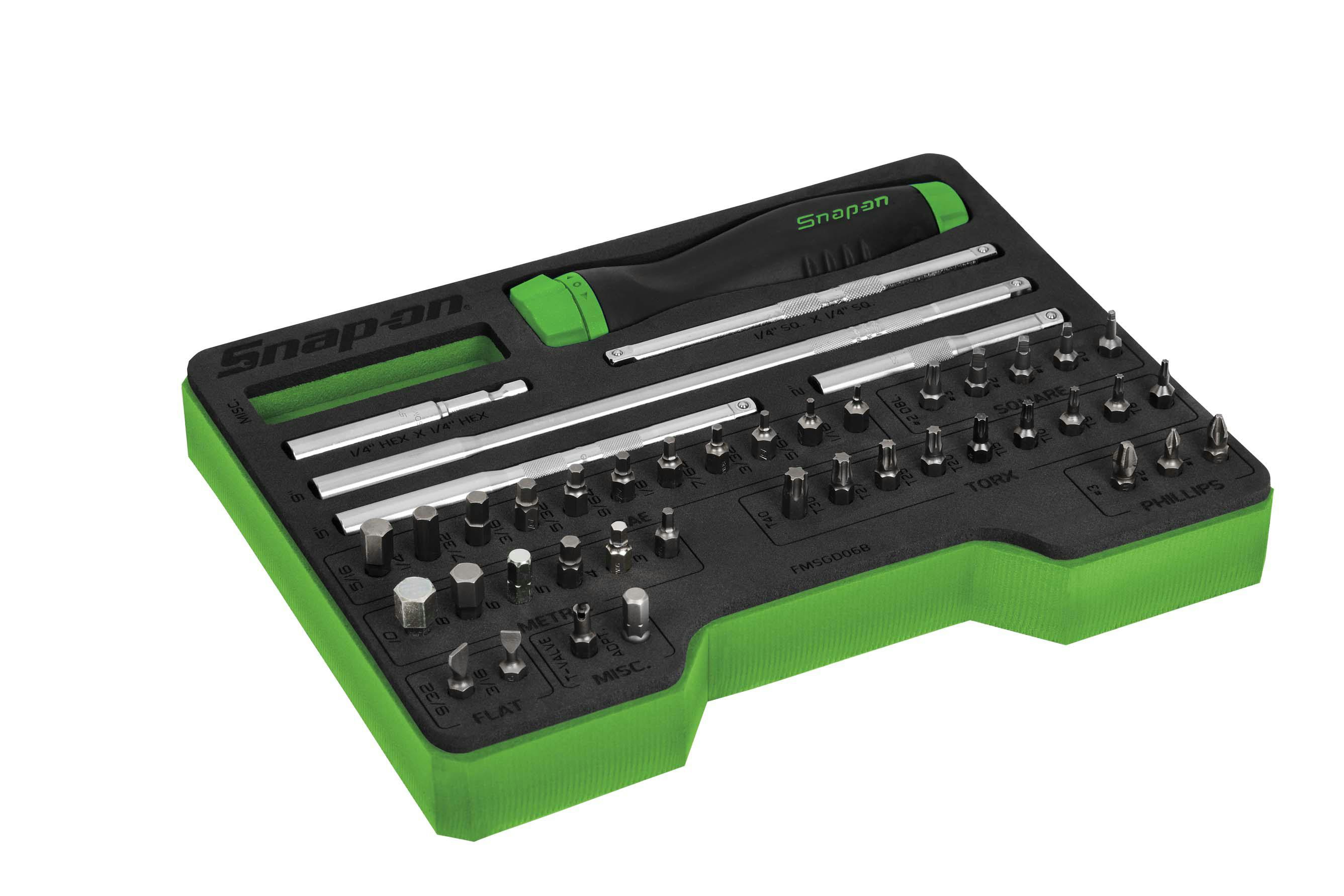 44 pc Soft Grip Standard Ratcheting Screwdriver Set with PRO-FI