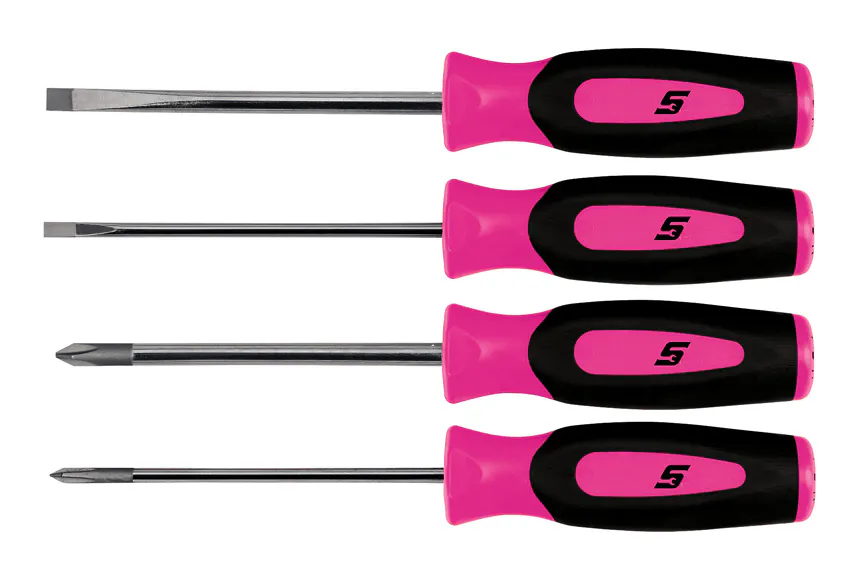 SCR DRV SET, 4PC MINI ELEC PNK
