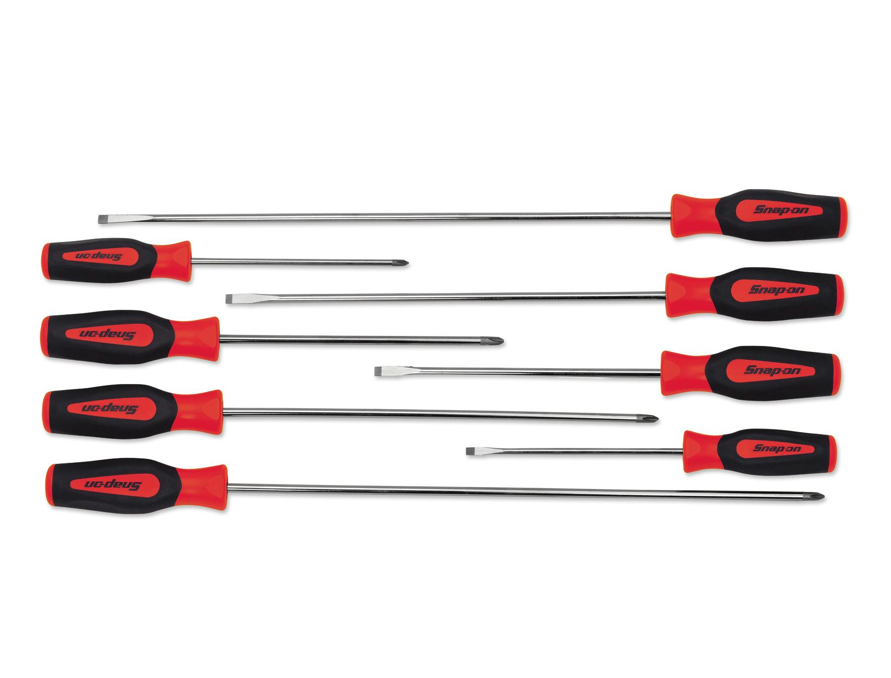 Snap On Screwdriver Set New 8 Pc Red Set 