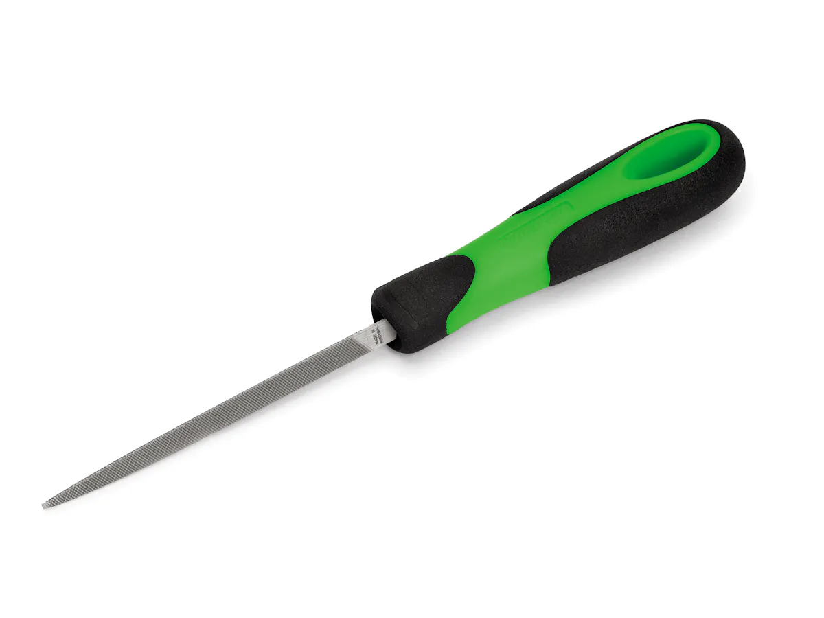 TRIANGULAR FILE W GREEN HANDLE