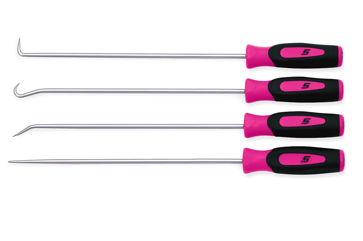 MINI PICK SET, 4PC LNG ELC PNK