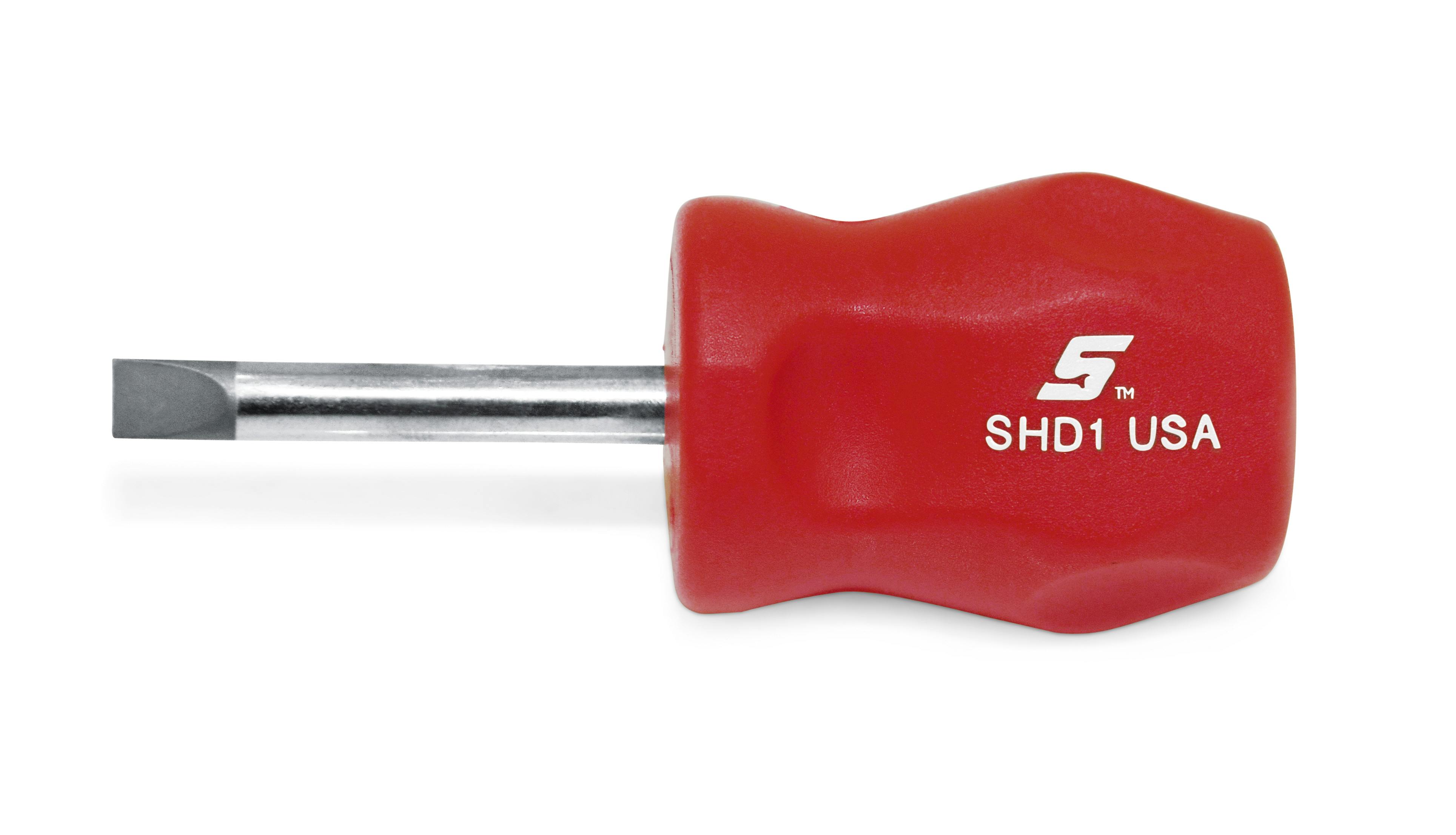 Flat Tip Instinct® Hard Grip Standard Screwdriver (Red), 7-29/32