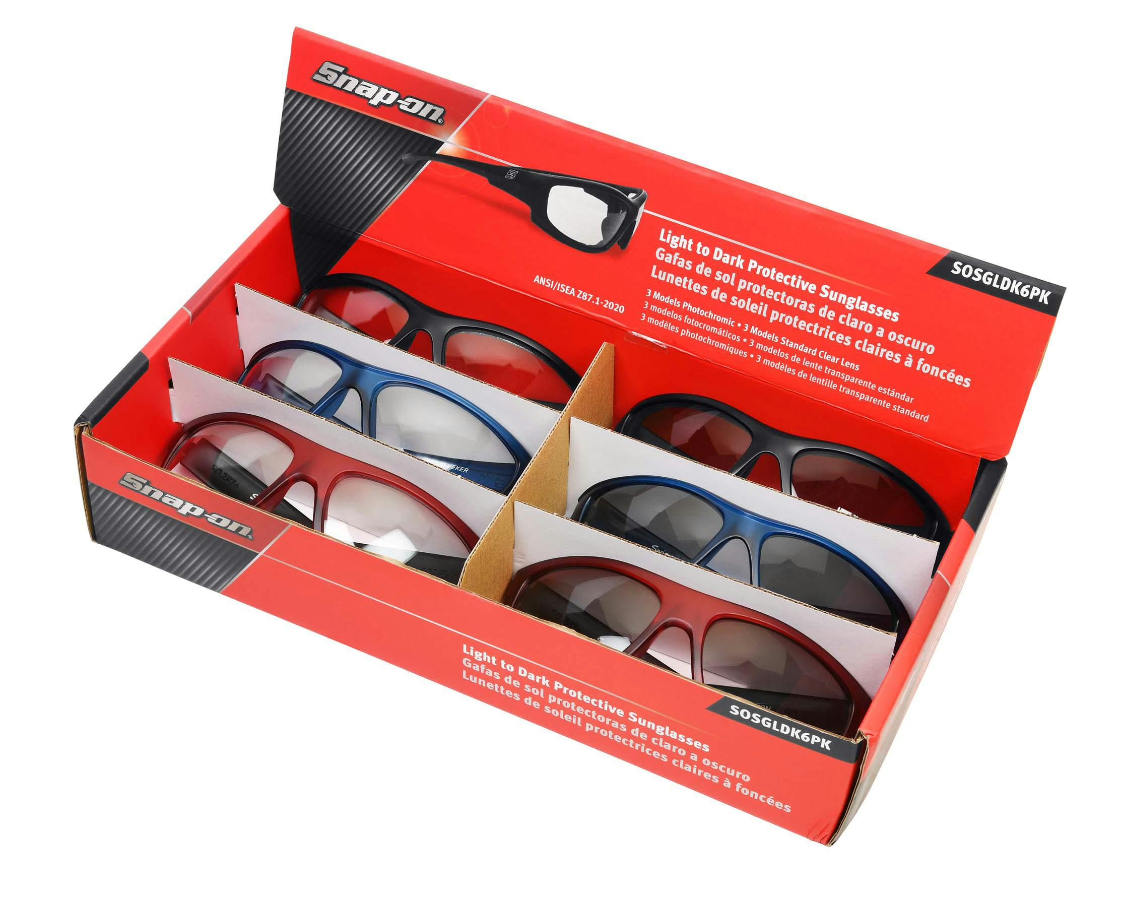 Light-To-Dark Protective Sunglasses 6 Pack<u> </u> | SOSGLDK6PK Snap-on Store