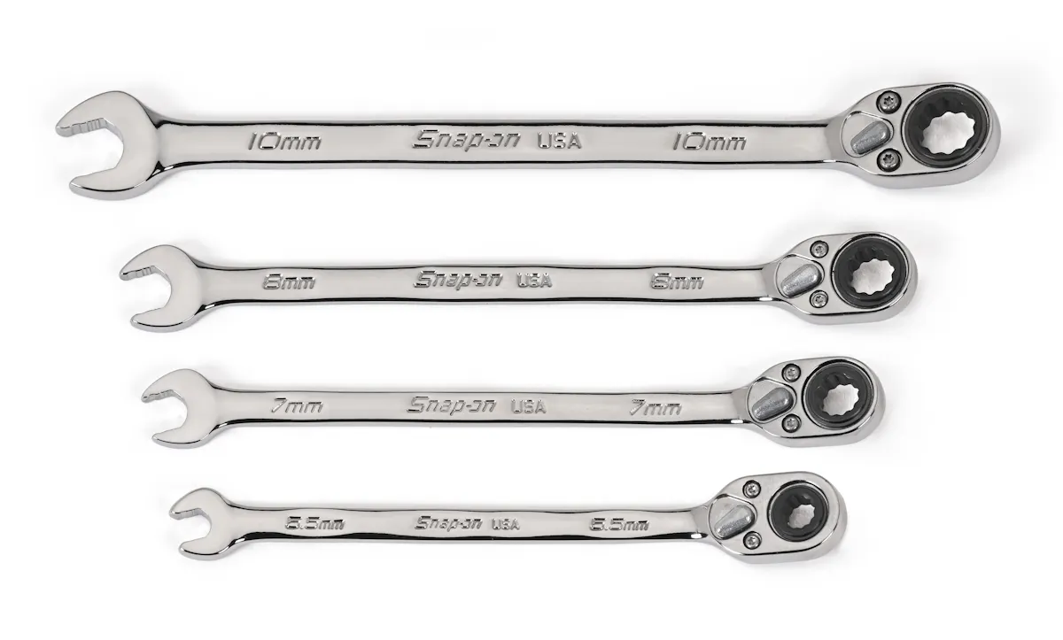 10 pc Metric Flank Drive® Plus Reversible Ratcheting Combination 