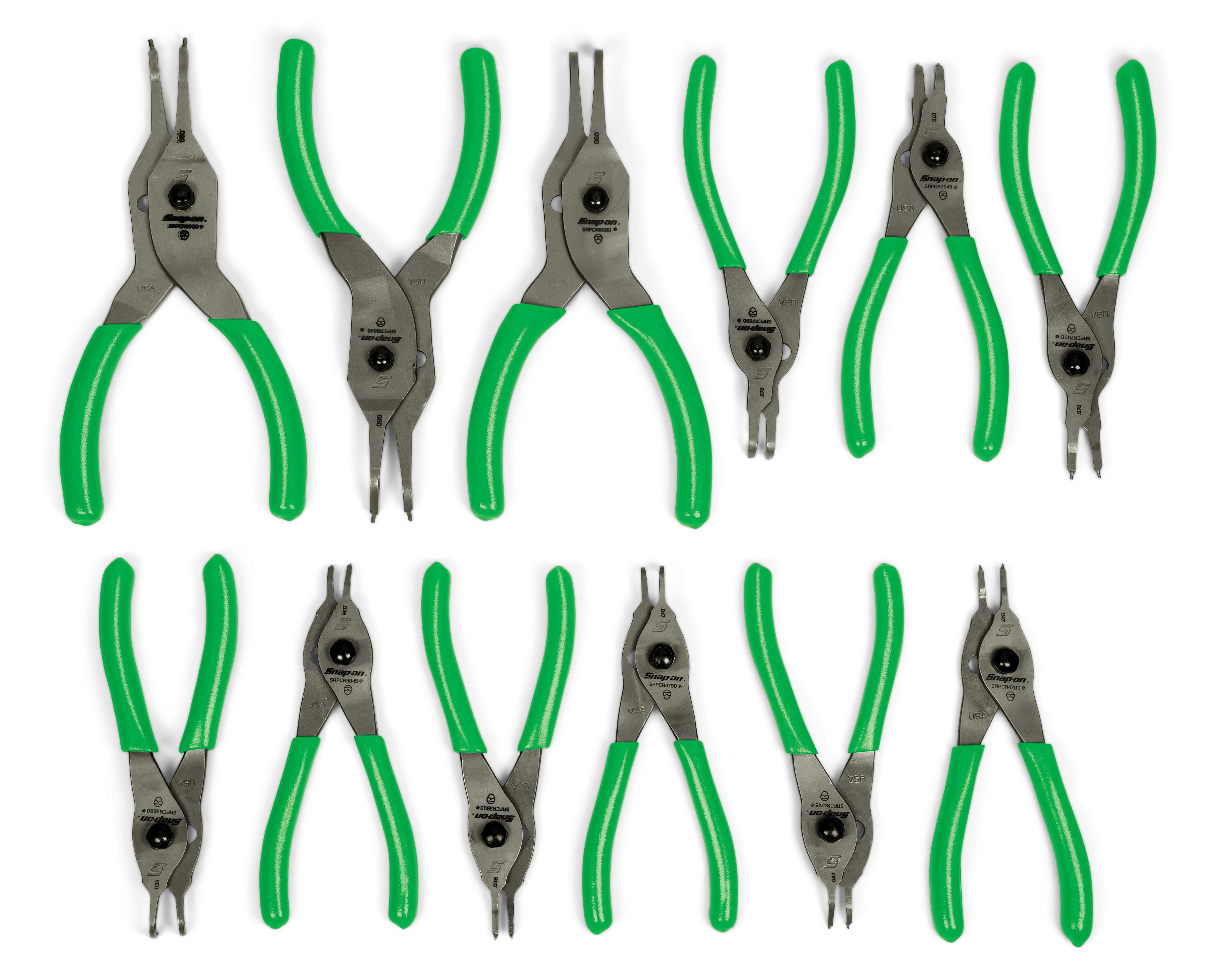 12 pc Snap Ring Pliers Set (Green), SRPCR112G