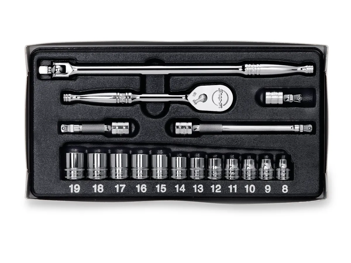 3/8DR 17PC 6PT SHALLOW MM SET