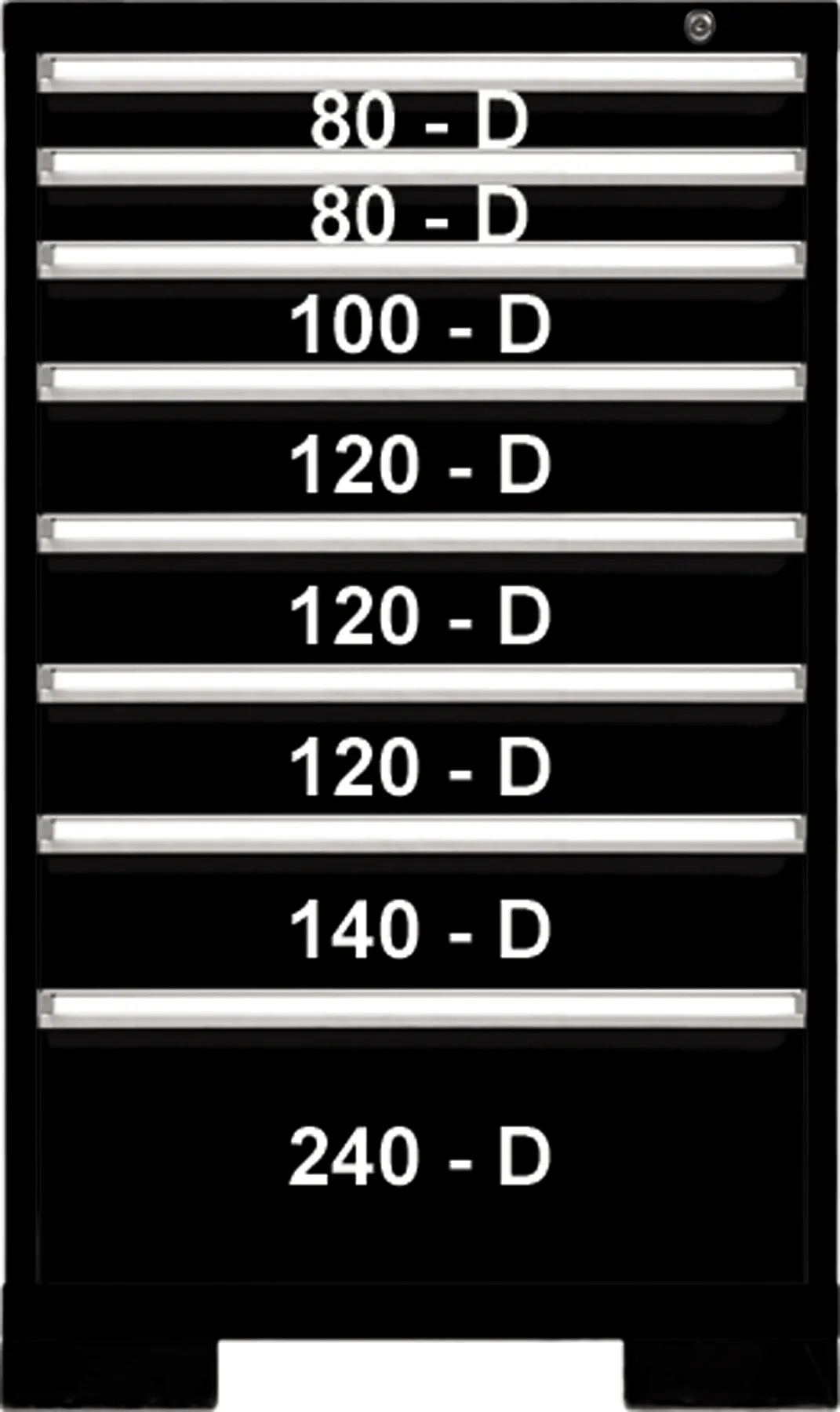8 DRWR 29W x 45H BLACK